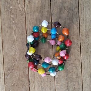 Wooden beads cuff bracelet